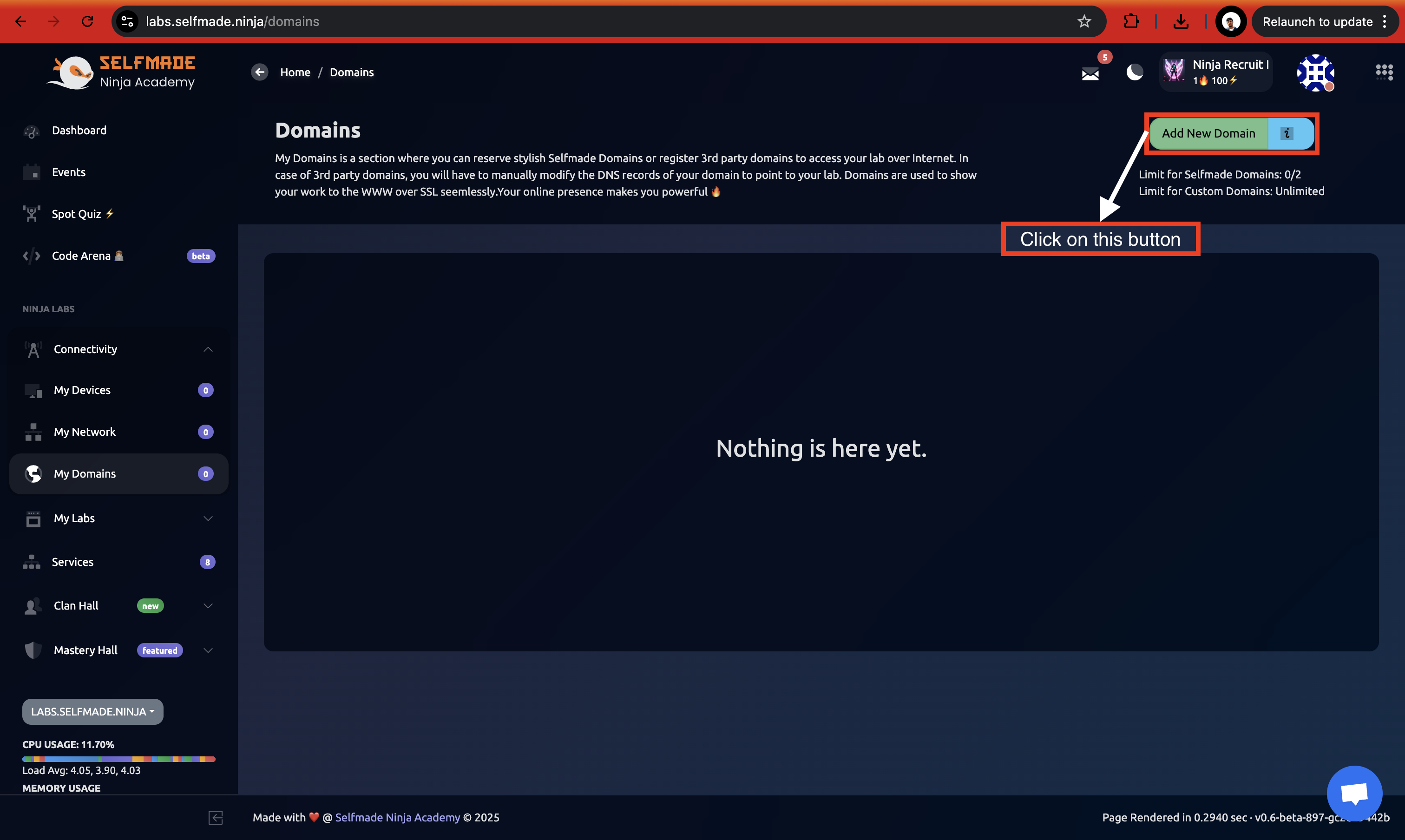 Add New Domain Interface