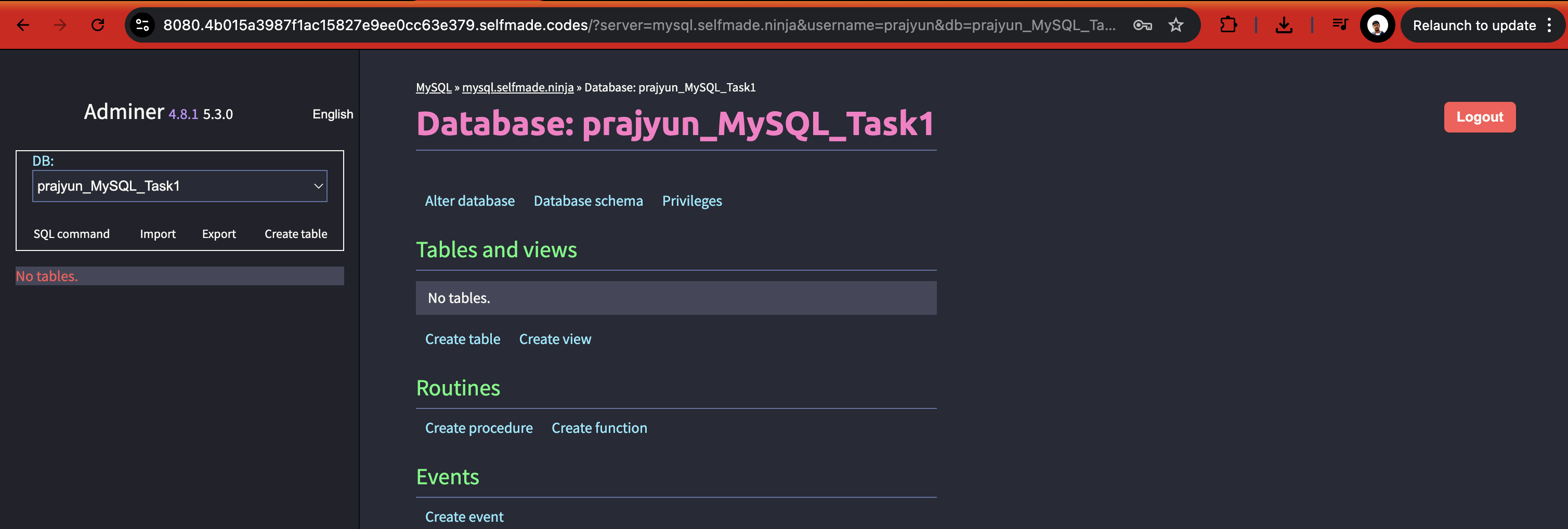 MySQL Dashboard