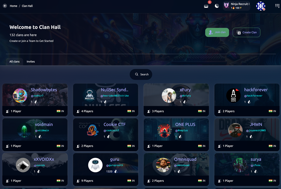 Clan Creation Interface