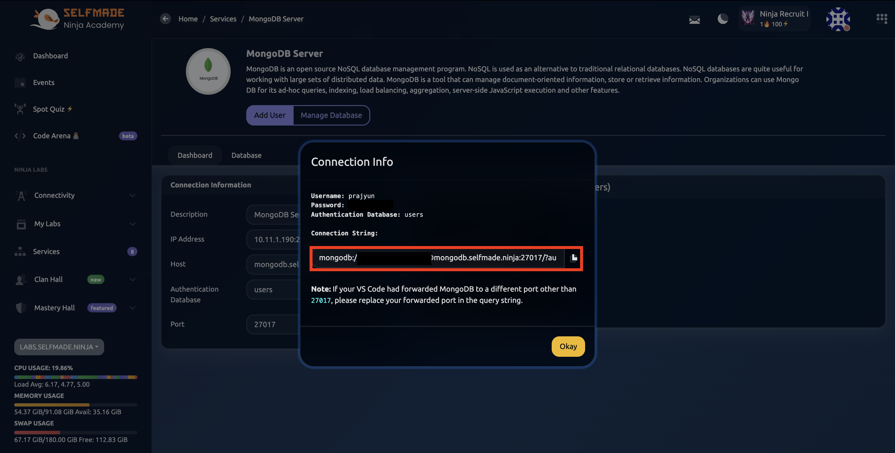 Copy Connection String