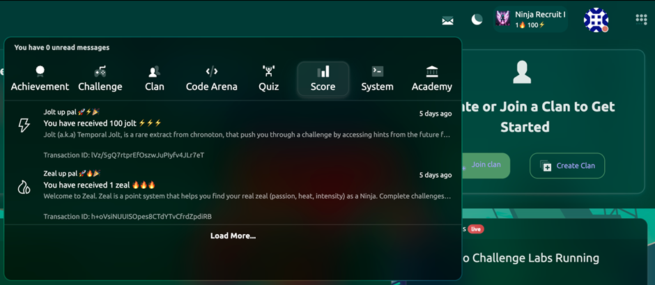 Notification Center Interface