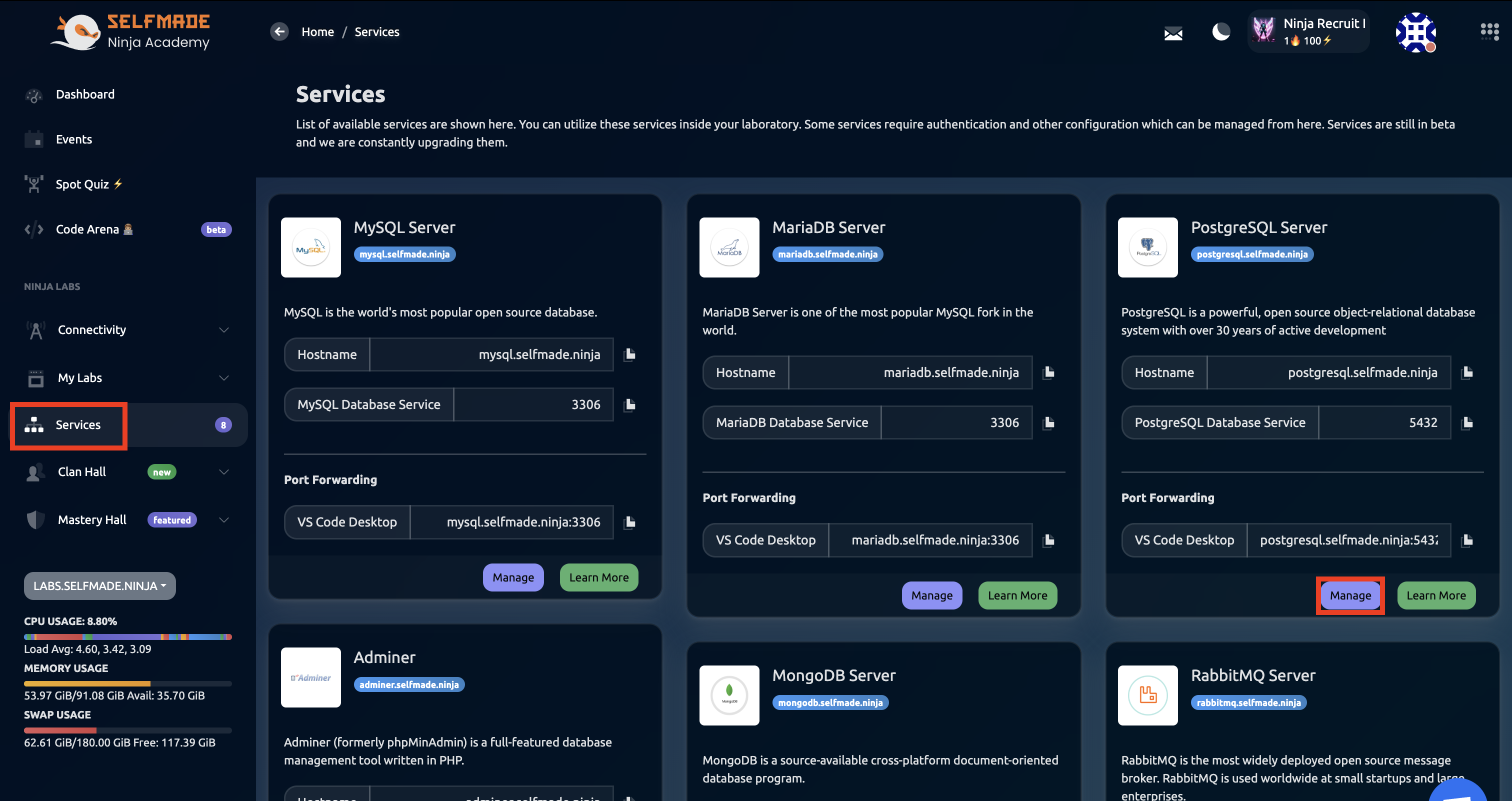 PostgreSQL Service Access