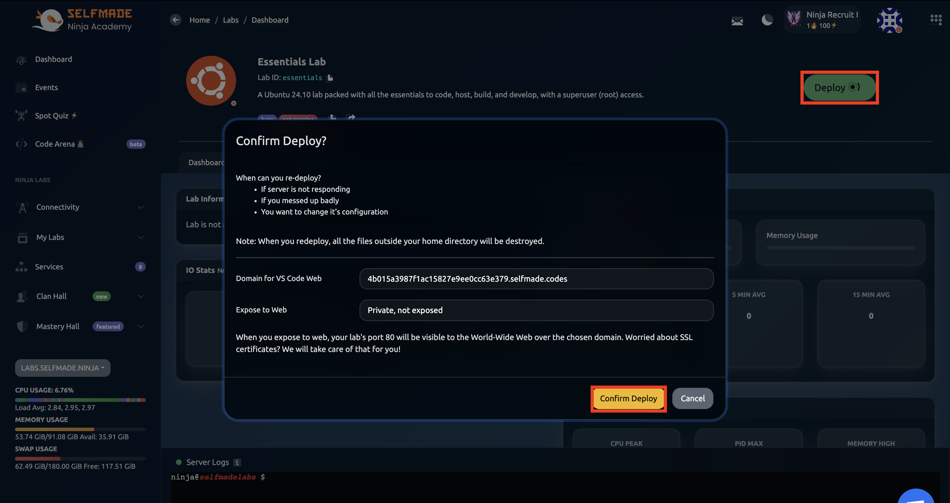 Deploy Lab Environment