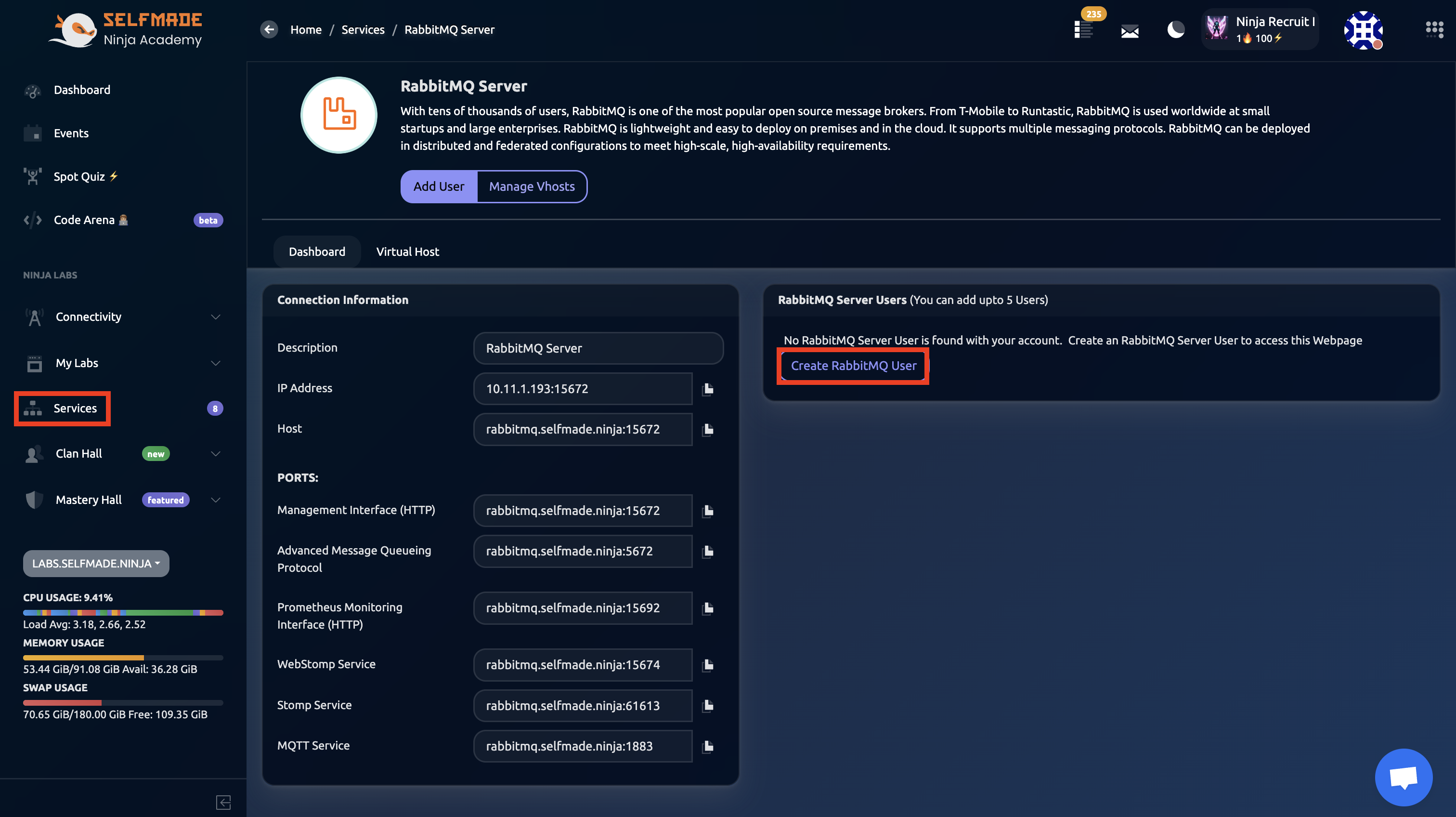 Create RabbitMQ User