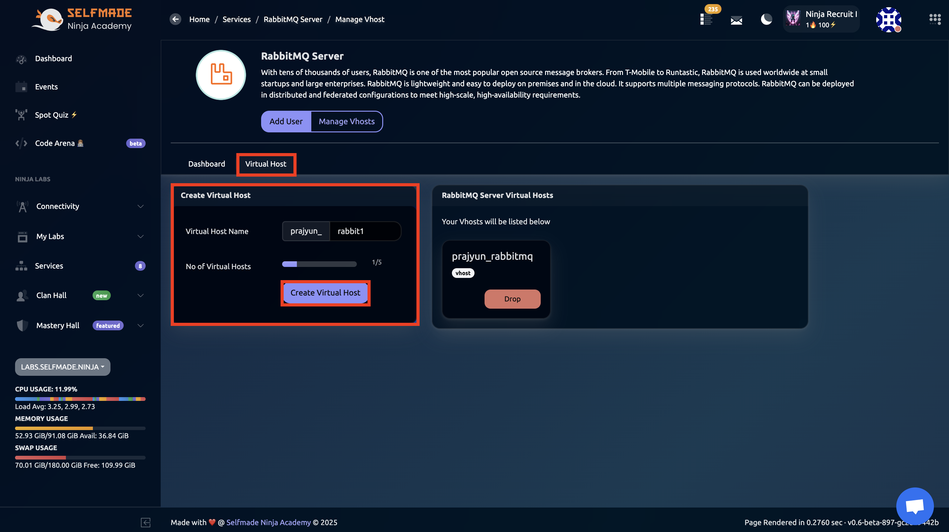 Virtual Host Management